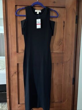 Michael Kors Black Shoulder Cut-Out Dress
